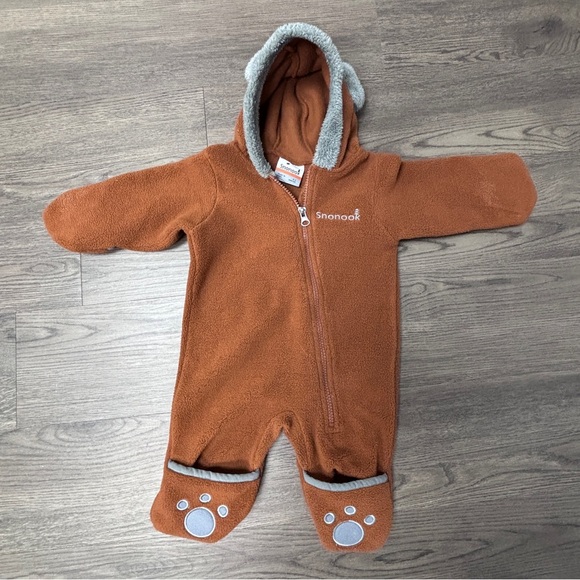 Cloud Islandx1, Gerberx3, Snonook Brown Bear Fleece Onesie, GUC - Picture 3 of 14